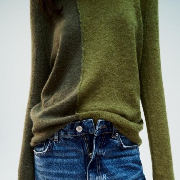 ZARA TWO TONE WOOL BLEND SWEATER - Picture 10 of 10
